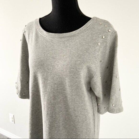 Jane & Delancey Studded Batwing Sleeve Sweatshirt Dress - Picture 2 of 15
